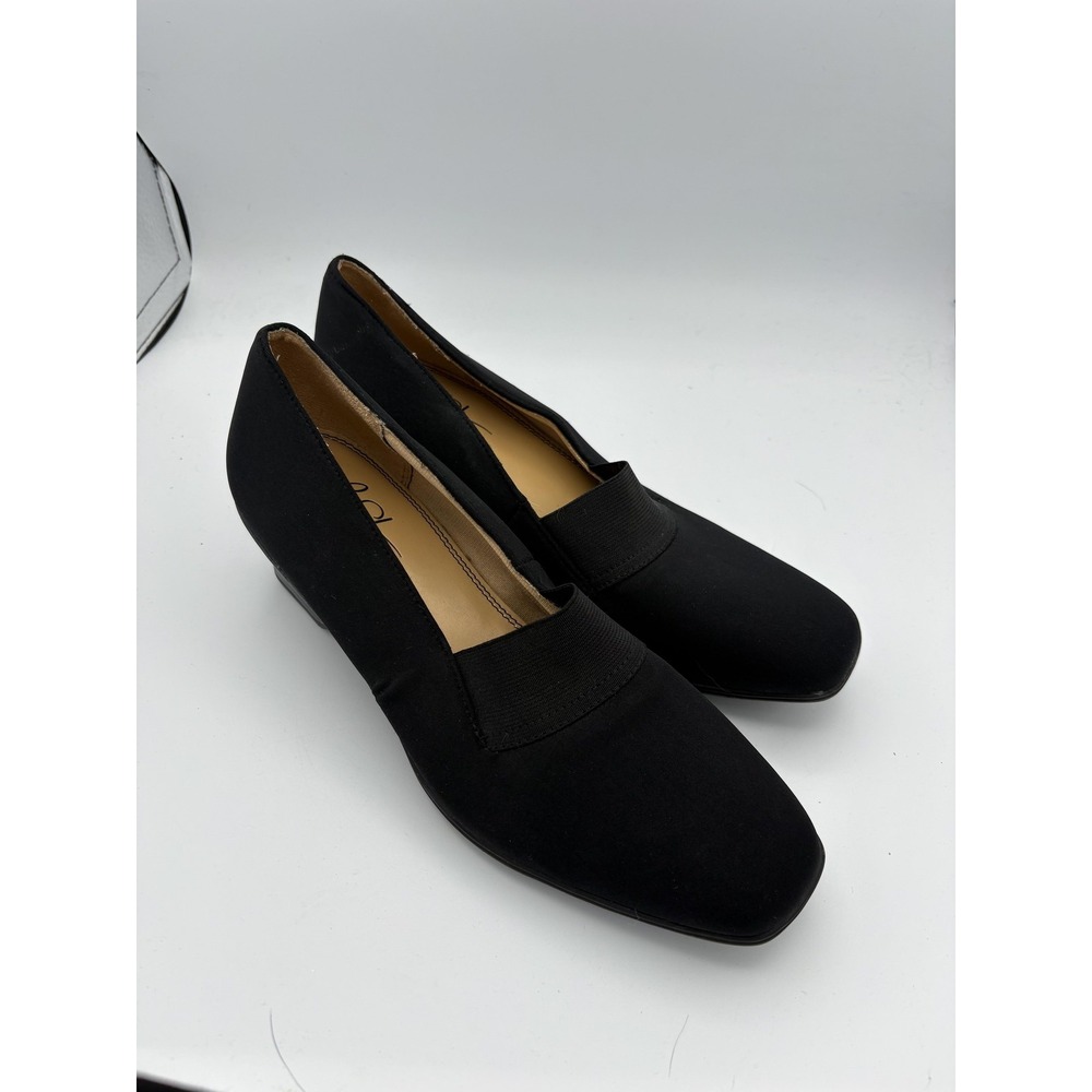 LifeStride Shoes Womens Size 8.5 Black Judo Slip On Comfort Square Toe Pumps‎